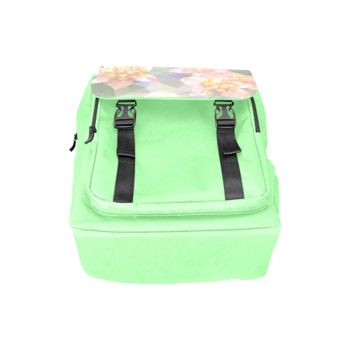 Low Poly Flowers on green Casual Shoulders Backpack (Model 1623)