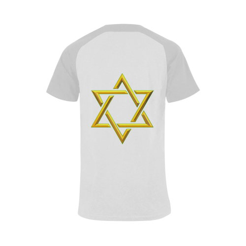 Judaism Symbols Golden Jewish Star of David Men's Raglan T-shirt (USA Size) (Model T11)