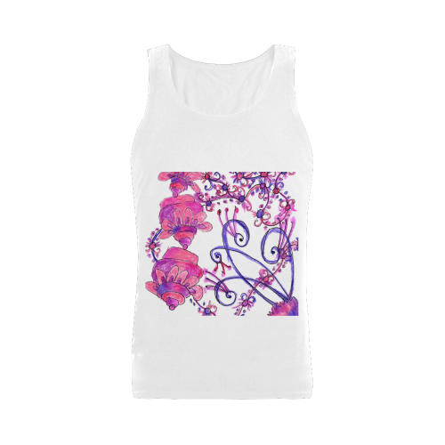 Pink Flower Garden Zendoodle, Purple Gardenscape