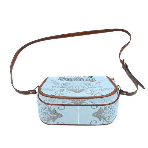 Surfboarder with decorative floral elements Saddle Bag/Large (Model 1649)