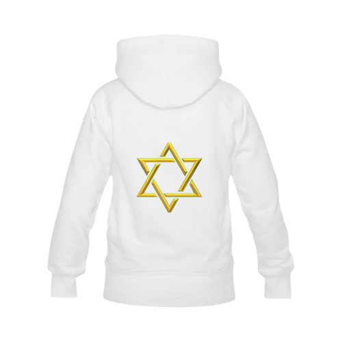 Judaism Symbols Golden Jewish Star of David Women's Classic Hoodies (Model H07)