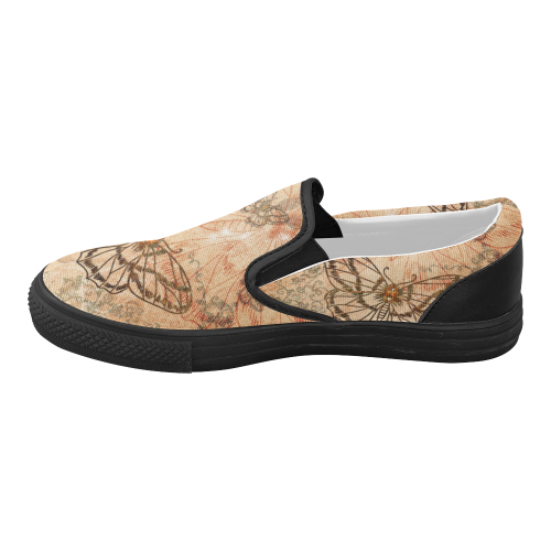 Wonderful butterflies Women's Slip-on Canvas Shoes (Model 019)