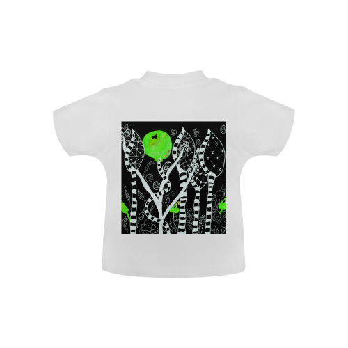 Green Balloon Zendoodle in Night Forest Garden Baby Classic T-Shirt (Model T30)