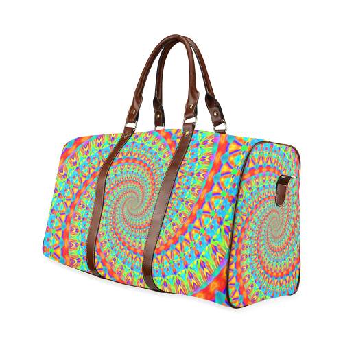 FLOWER POWER SPIRAL multicolored Waterproof Travel Bag/Large (Model 1639)