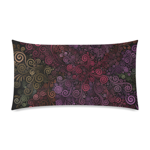 Psychedelic 3D Rose Rectangle Pillow Case 20"x36"(Twin Sides)