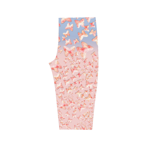 Pink Butterflies Hestia Cropped Leggings (Model L03)