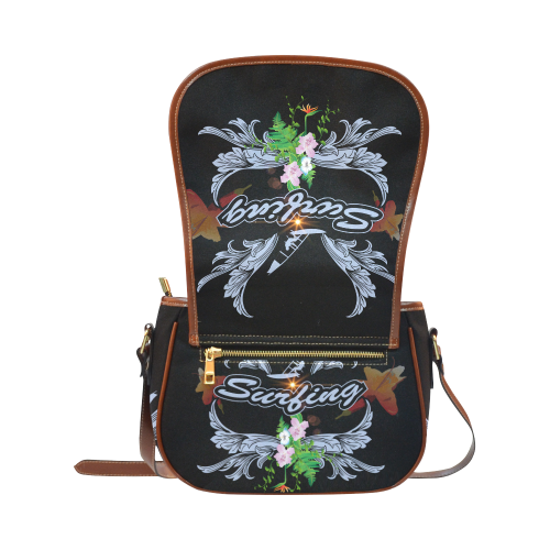 Sport, surfing with damask Saddle Bag/Large (Model 1649)