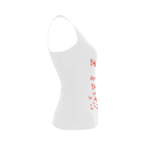 Pink Butterflies Women's Shoulder-Free Tank Top (Model T35)