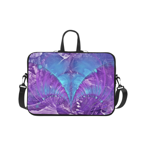 Abstract Fractal Painting - blue magenta pink Laptop Handbags 17"