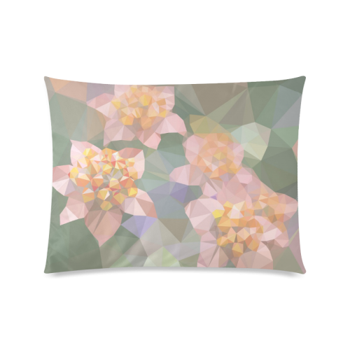 Low Poly Flowers Custom Zippered Pillow Case 20"x26"(Twin Sides)