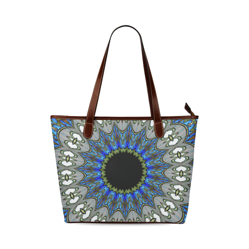 Stained Glass Kaleidoscope Mandala Abstract 7 Shoulder Tote Bag (Model 1646)