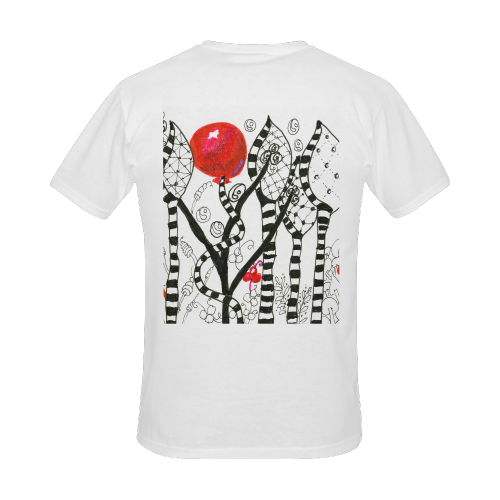 Red Balloon Zendoodle in Fanciful Forest Garden Men's Slim Fit T-shirt (Model T13)