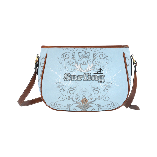 Surfboarder with decorative floral elements Saddle Bag/Small (Model 1649) Full Customization