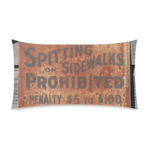 Spitting prohibited Rectangle Pillow Case 20"x36"(Twin Sides)