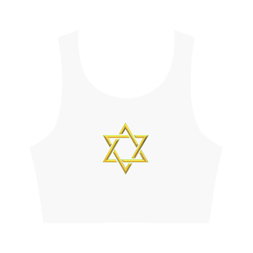Judaism Symbols Golden Jewish Star of David Women's Crop Top (Model T42)