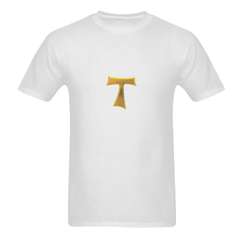 Catholic Christian Symbols Franciscan Tau Cross Sunny Men's T- shirt (Model T06)