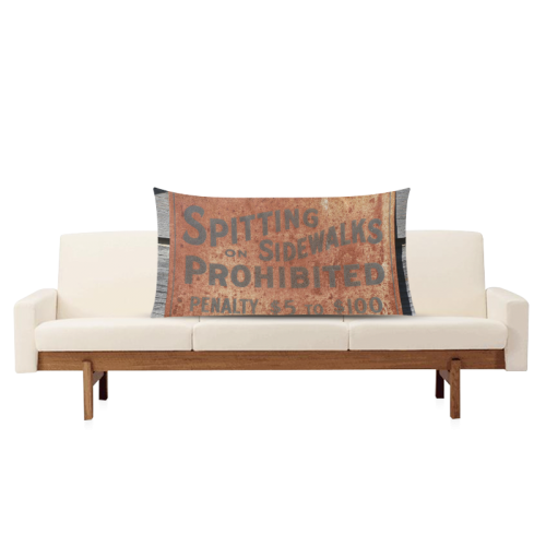 Spitting prohibited Rectangle Pillow Case 20"x36"(Twin Sides)