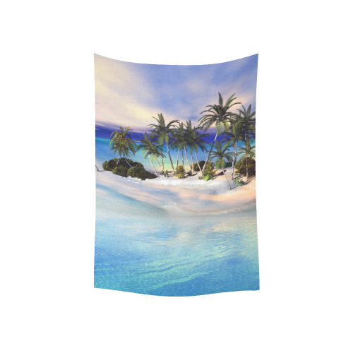 Wonderful view over the sea in the sunset Cotton Linen Wall Tapestry 40"x 60"
