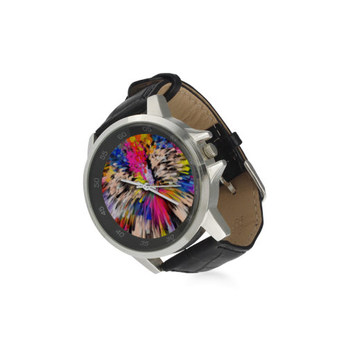 Art of Colors by ArtDream Unisex Stainless Steel Leather Strap Watch(Model 202)