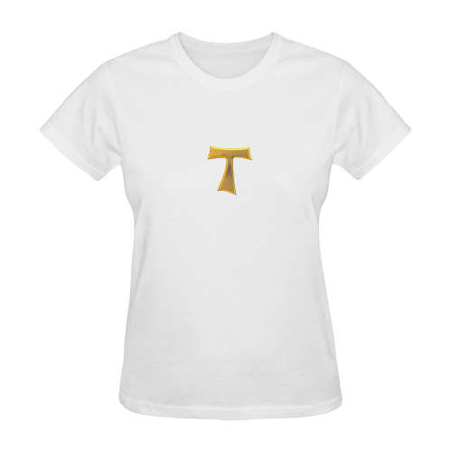Catholic Christian Symbols Franciscan Tau Cross Sunny Women's T-shirt (Model T05)