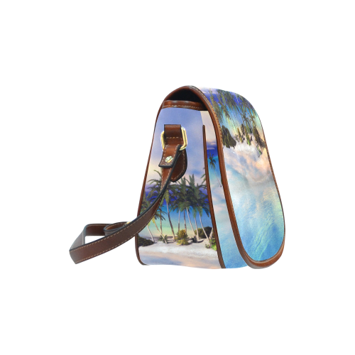 Wonderful view over the sea in the sunset Saddle Bag/Large (Model 1649)