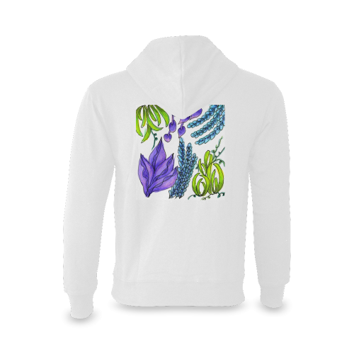 Purple Green Blue Flower Garden, Dancing Zendoodle Oceanus Hoodie Sweatshirt (Model H03)