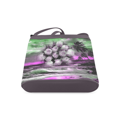 Sea and roses in purple Crossbody Bags (Model 1613)