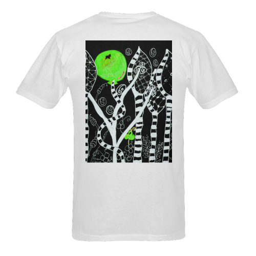 Green Balloon Zendoodle in Night Forest Garden Sunny Men's T- shirt (Model T06)