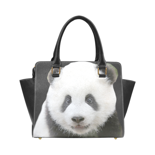 Panda Bear Rivet Shoulder Handbag (Model 1645)