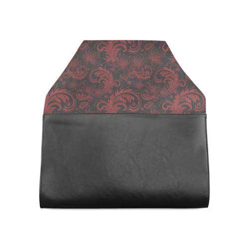 Elegant vintage flourish damasks in  black and red Clutch Bag (Model 1630)