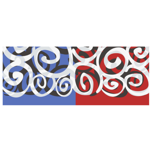 Only two Colors - blue & red + SPIRALS White Mug(11OZ)