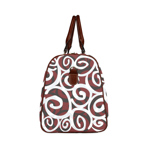 Black White Grey SPIRALS pattern ART Waterproof Travel Bag/Small (Model 1639)