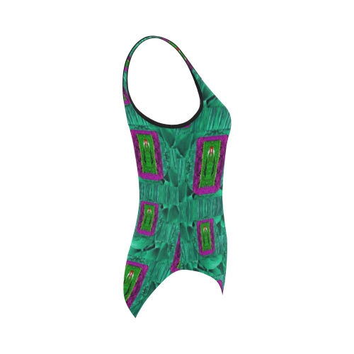 Peace Mermaid In The Green Sea Vest One Piece Swimsuit (Model S04)