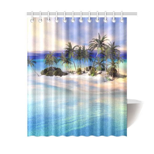Wonderful view over the sea in the sunset Shower Curtain 60"x72"
