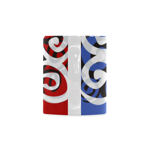 Only two Colors - blue & red + SPIRALS White Mug(11OZ)