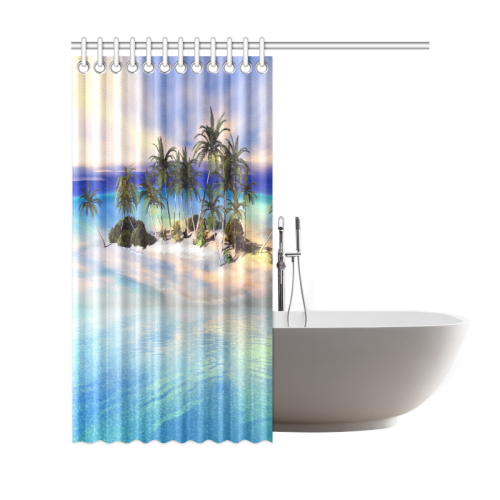 Wonderful view over the sea in the sunset Shower Curtain 69"x72"