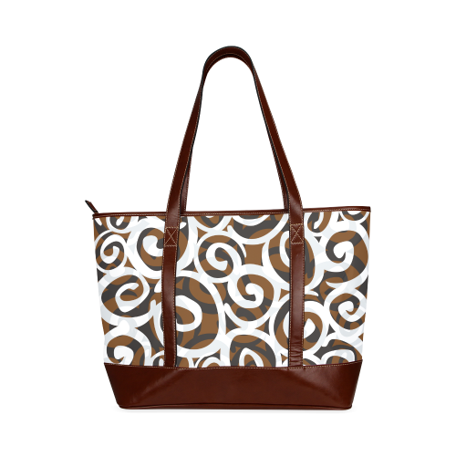 Black White Grey SPIRALS pattern ART Tote Handbag (Model 1642)