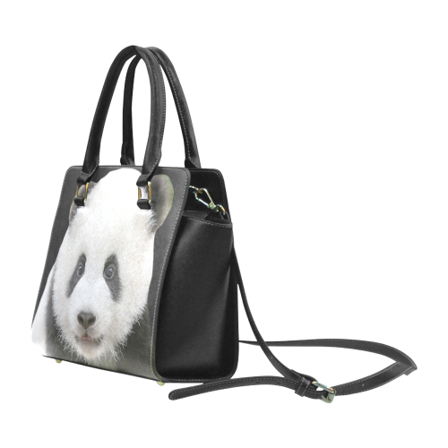 Panda Bear Rivet Shoulder Handbag (Model 1645)
