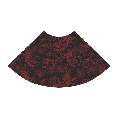 Elegant vintage flourish damasks in  black and red Atalanta Sundress (Model D04)