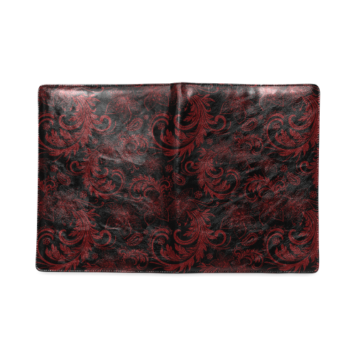 Elegant vintage flourish damasks in black and red