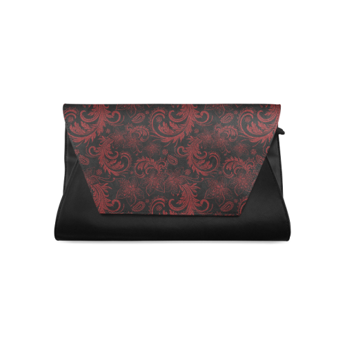 Elegant vintage flourish damasks in  black and red Clutch Bag (Model 1630)