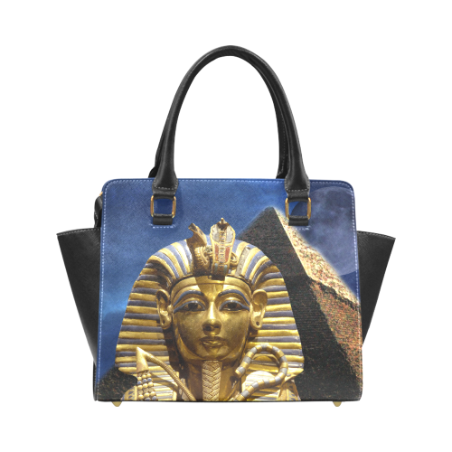 King Tut and Pyramid Rivet Shoulder Handbag (Model 1645)
