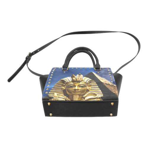 King Tut and Pyramid Rivet Shoulder Handbag (Model 1645)