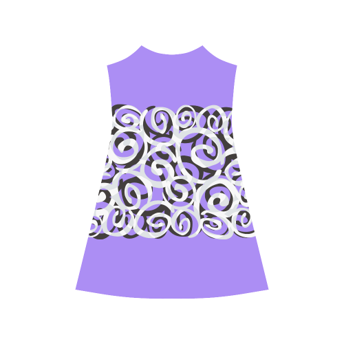 Black White Grey SPIRALS pattern ART Alcestis Slip Dress (Model D05)