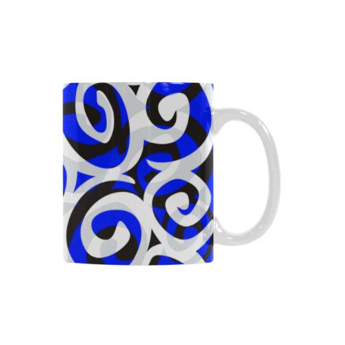 Only two Colors: Fire Red - Royal Blue + SPIRALS White Mug(11OZ)
