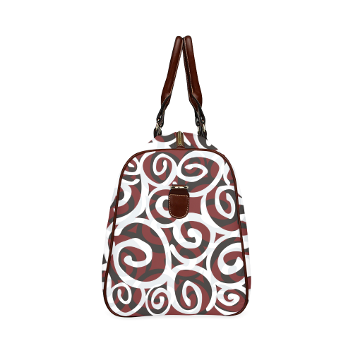 Black White Grey SPIRALS pattern ART Waterproof Travel Bag/Small (Model 1639)