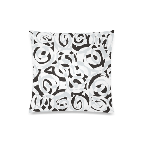 Black White Grey SPIRALS pattern ART Custom Zippered Pillow Case 20"x20"(One Side)