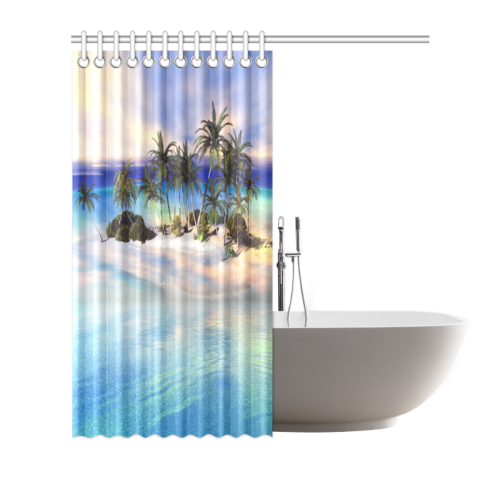 Wonderful view over the sea in the sunset Shower Curtain 66"x72"