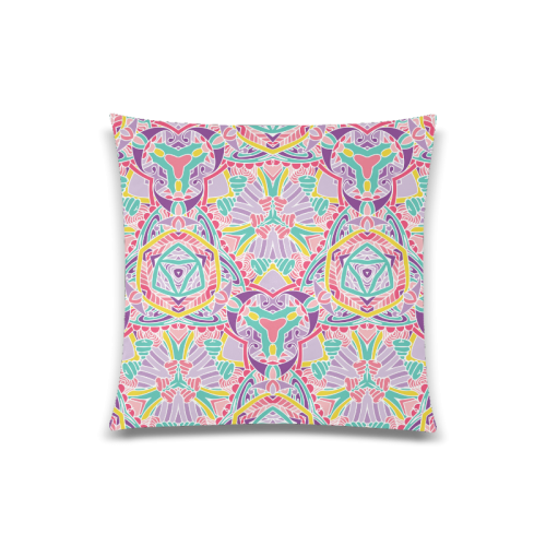 Zandine 0309 pink purple teal bold pattern Custom Zippered Pillow Case 20"x20"(One Side)