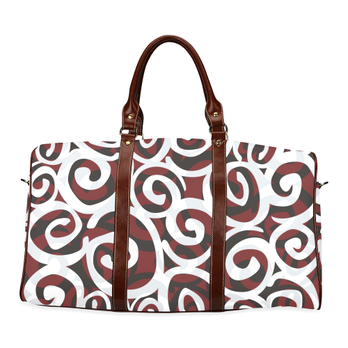 Black White Grey SPIRALS pattern ART Waterproof Travel Bag/Small (Model 1639)